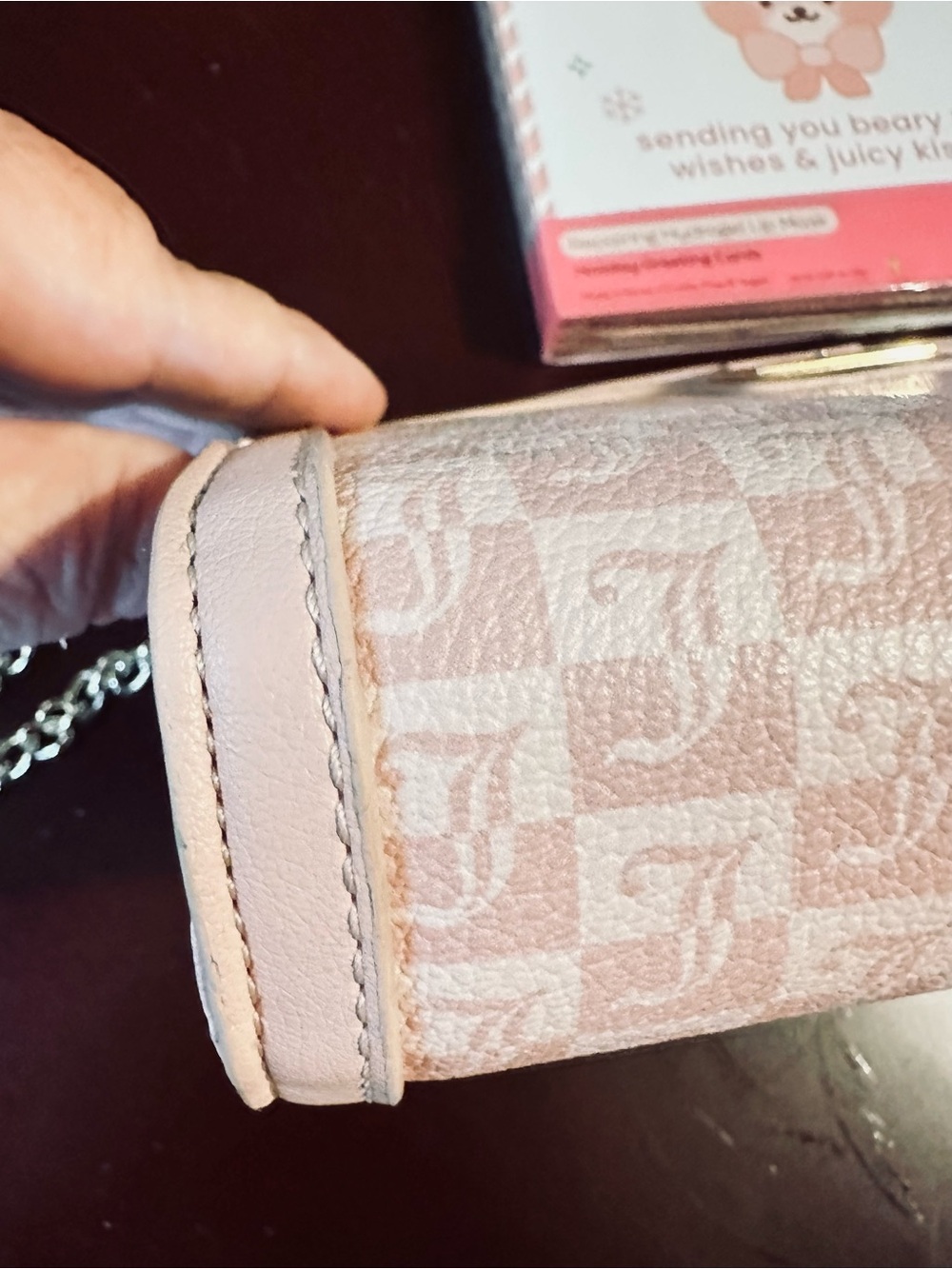 Juicy Couture Pink Monogram Logo Compact wristlet and Crème shop - Picture 7 of 9